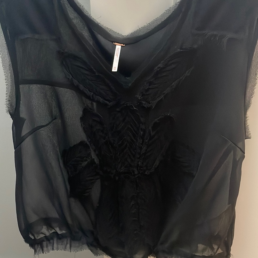 Free people sheer black top